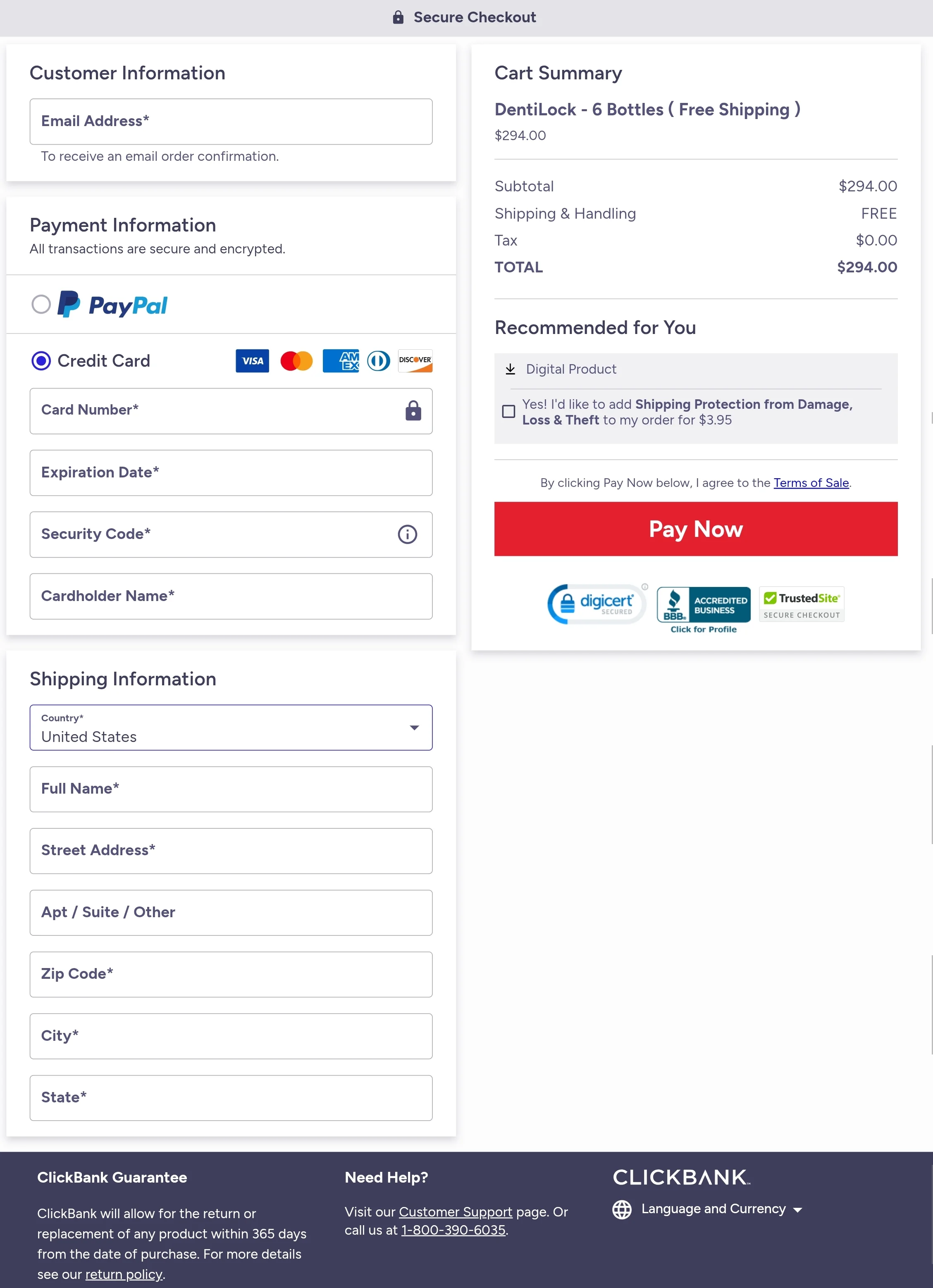 DentiLock order form